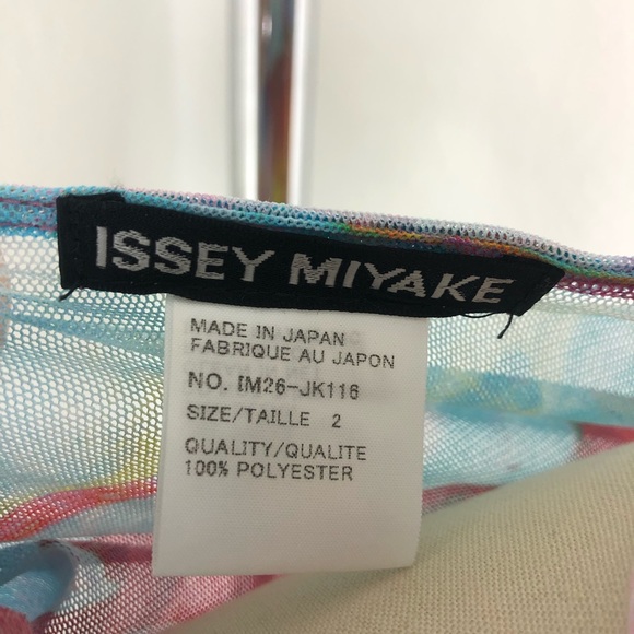 Issey Miyake Sheer Abstract Mesh 90's Tee Top Blou - Picture 5 of 10